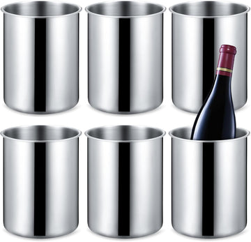 Wine Chiller Bucket 750 ML Champagne Bucket Stainless Steel Wine Chillers for Bottles Keeps Cold for Hours - Set of 6