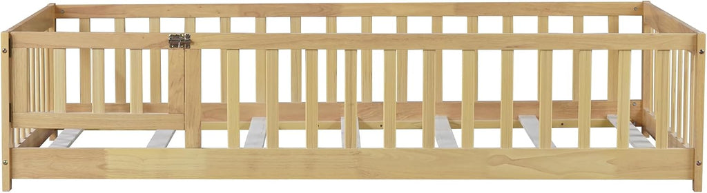 Montessori Floor Bed Frame with Slats, Natural
