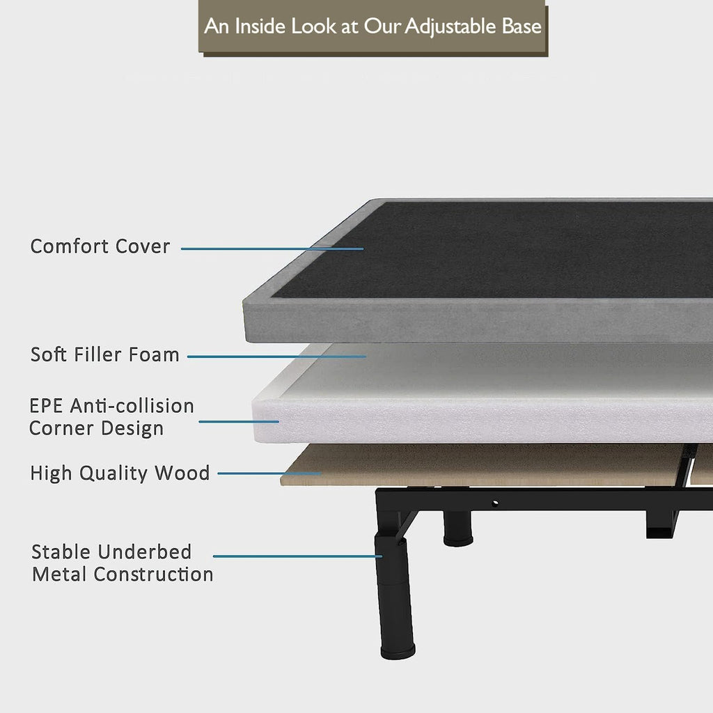 King Adjustable Bed Base - Dual Massage - USB Ports - Zero Gravity - Underbed Light - Wireless Remote - Zero