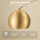 69" Modern Arc Floor Lamp, Gold Standing Light with Adjustable Metal Shade and Marble Base, LED Bulb Included