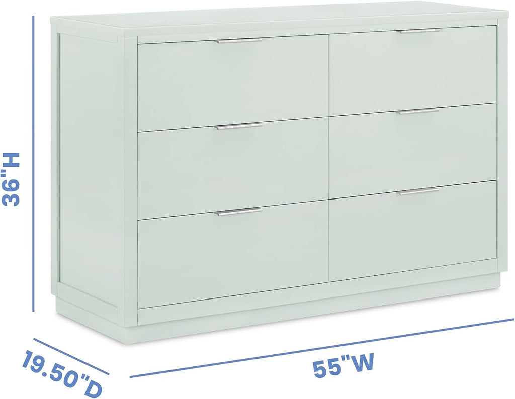 Nest Crib and Dresser Nursery Furniture - 4-in-1 Convertible Crib | Forever 6 Drawer Dresser with Changing Top |