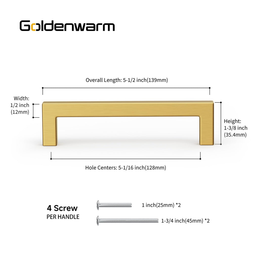10 Pack 5" Gold Cabinet Handles Kitchen Cabinet Handles