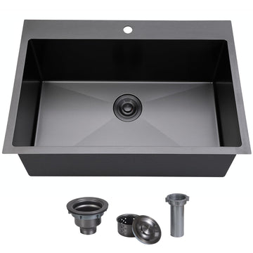 28 Inch Black Drop In, Gunmetal Black Stainless Steel
