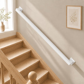 4FT Handrails for Stairs Indoor Outdoor, Step Railing Wall Mounted with Matte Black Finish, Industrial Pipe Hand