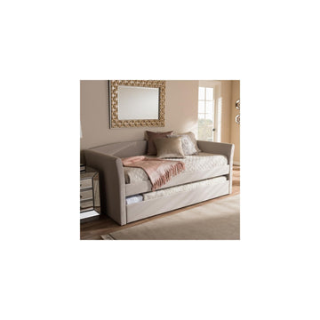 Camino Upholstered Daybed with Trundle in Beige
