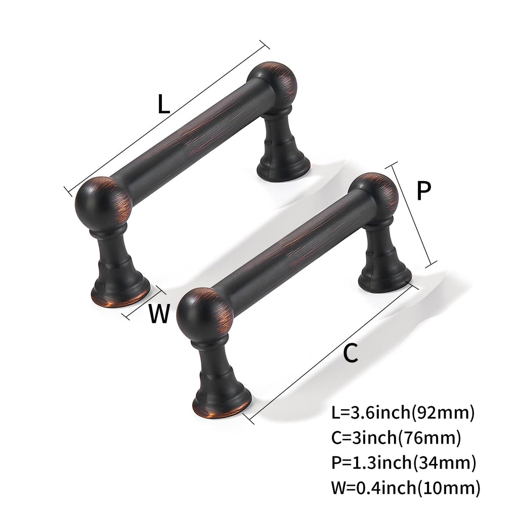 10 Pack 3 Inch Solid Kitchen Cabinet Handles Oil Rubbed Bronze Heavy Duty Cabinet Pulls Drawer Pulls Cabinet Hardware