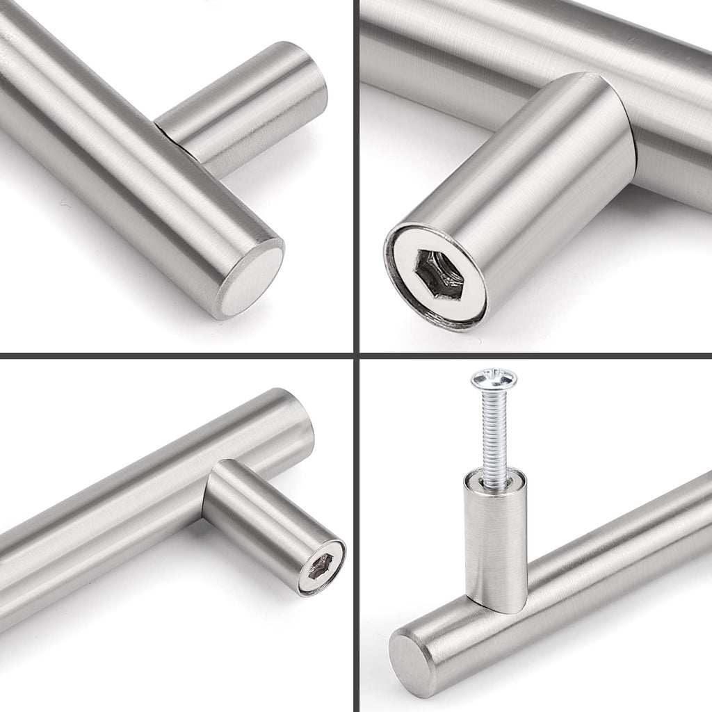 Drawer Pulls, Kitchen Cabinet Handles Stainless Steel Satin Nickel Furniture Dresser Hardware,6 Inch Total Length