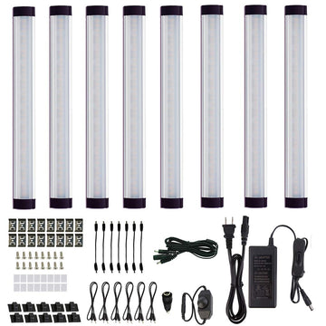 LED Under Cabinet lighting Kit, Plug in Strip Lights with Dimmer Switch Cabinet Counter, Closet, bedroom