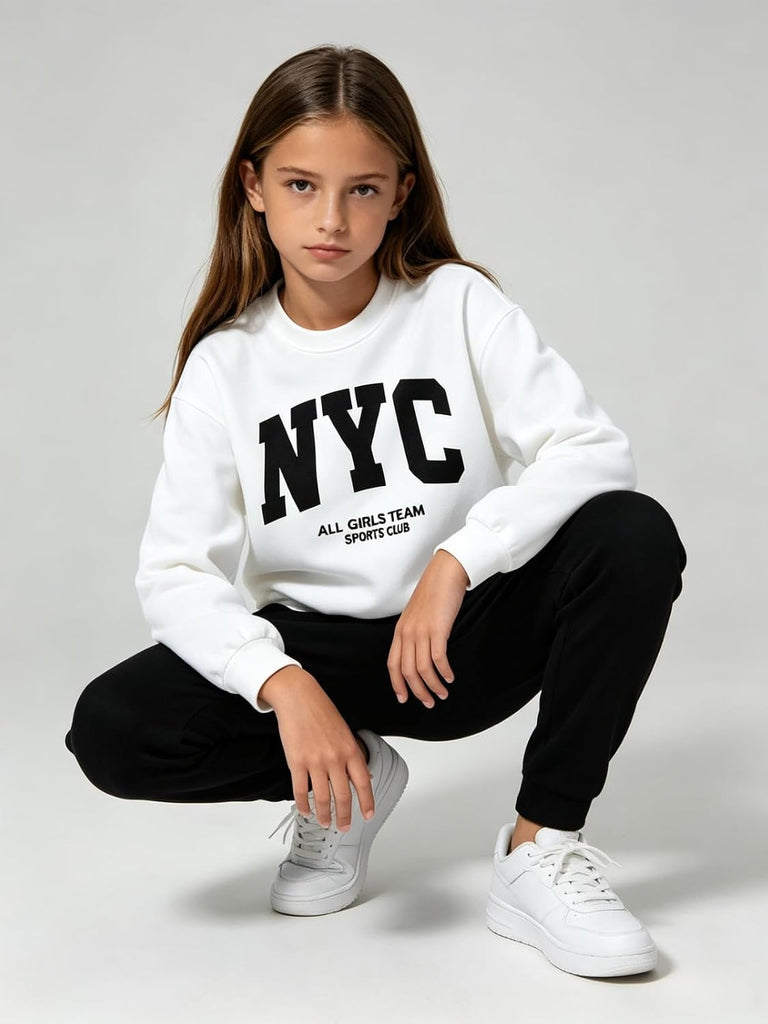 2 Piece Clothes Fall Letter Printed Long Sleeve Shirts and Pants Set Teen Girls Outfits