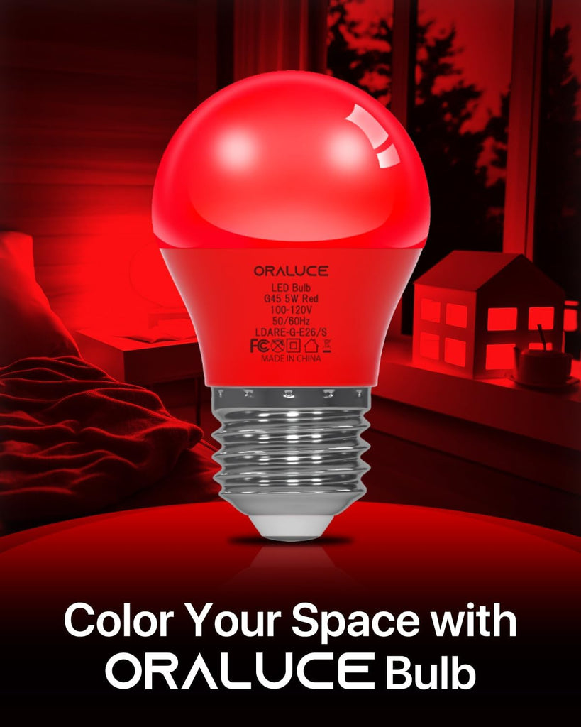 Red Light Bulbs Outdoor Indoor, A15 Color Lights Bulb