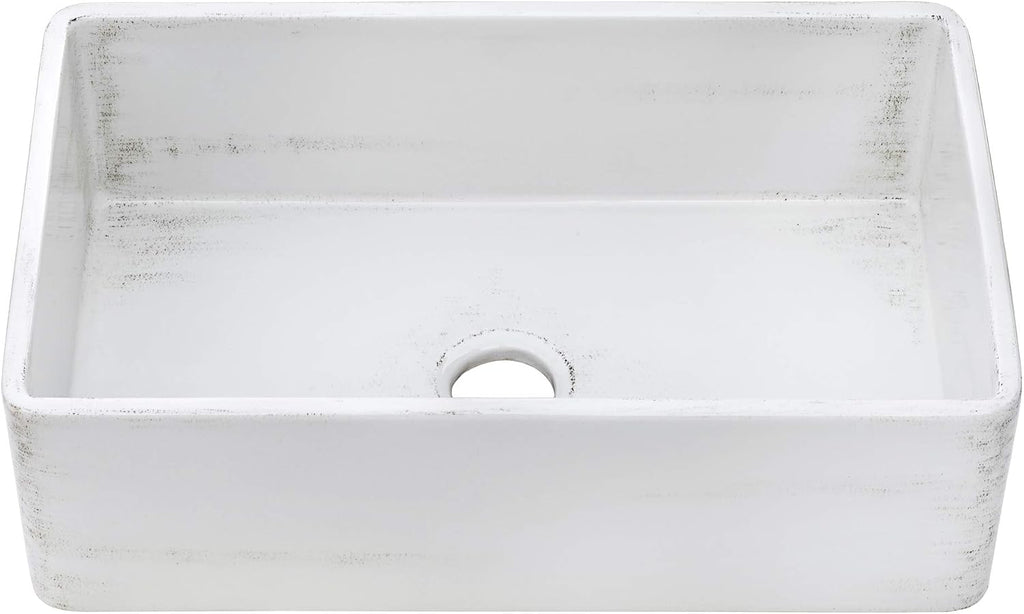 33 x 20 inch Fireclay Reversible Farmhouse Apron-Front Kitchen Sink Specialty Finish - Distressed White - RVL2300SW