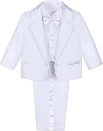 Baby Boys Tuxedo Piece Set Jacket Shirt Vest Pants Bowtie