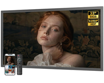 32 inch Digital Picture Frame Large Digital Picture Frame-64GB, FHD IPS, Remote Control, Auto-Rotate, Slideshow, Load