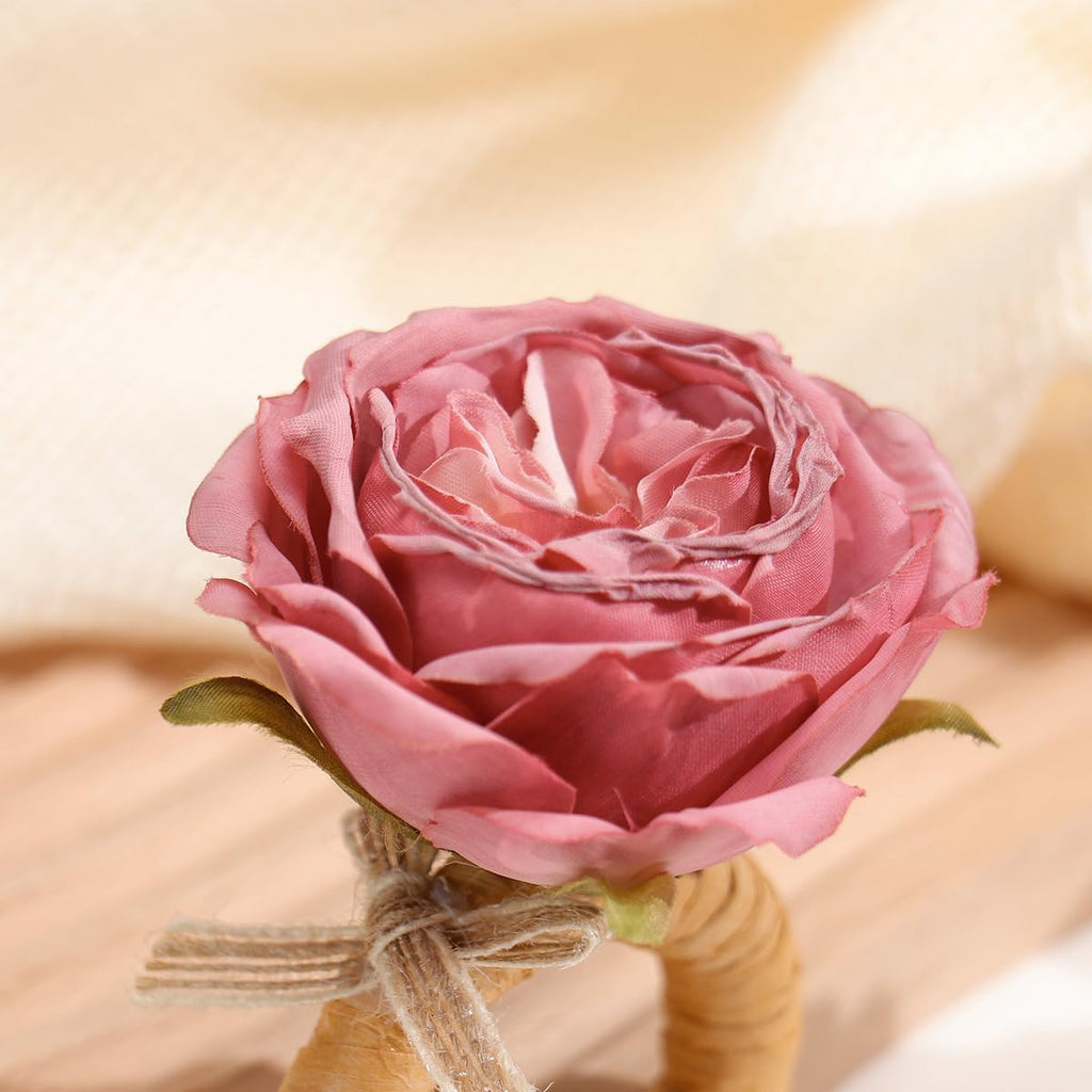 Flower Napkin Rings | Rustic Rose Tulip Napkins Holder | Spring Napkin Rings & Flower Stem Napkins Holder - Set of 12