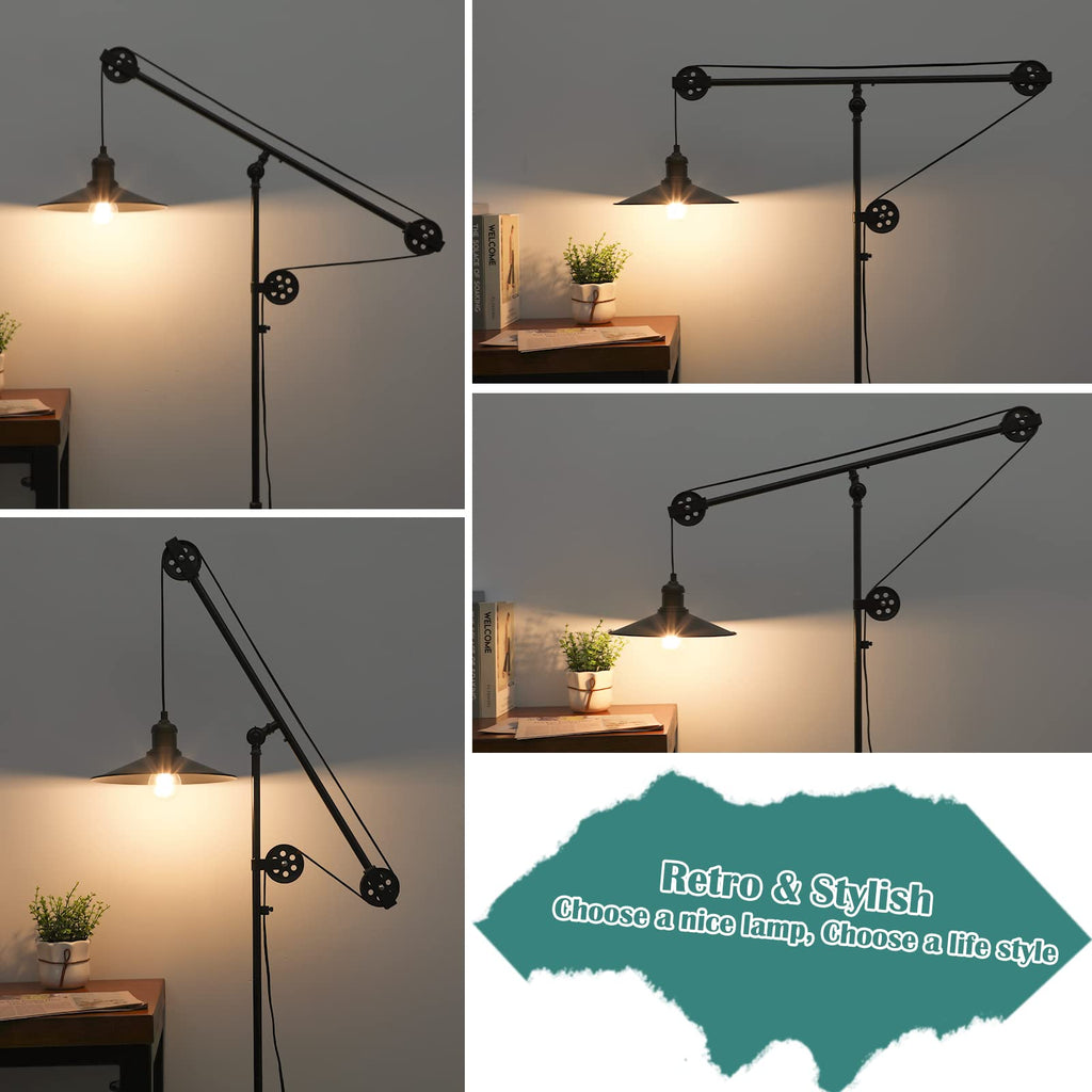 Adjustable Industrial Floor Lamps, Rustic Reading Lamp