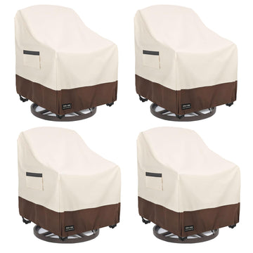 Swivel Patio Chair Cover 4 Pack, 600D Waterproof Heavy Duty Outdoor Chair Cover, Patio Furniture Covers, Outdoor