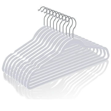 50 Pack Plastic Clothes Hangers, 17.7 in, Gray, Non-Slip, Heavy Duty