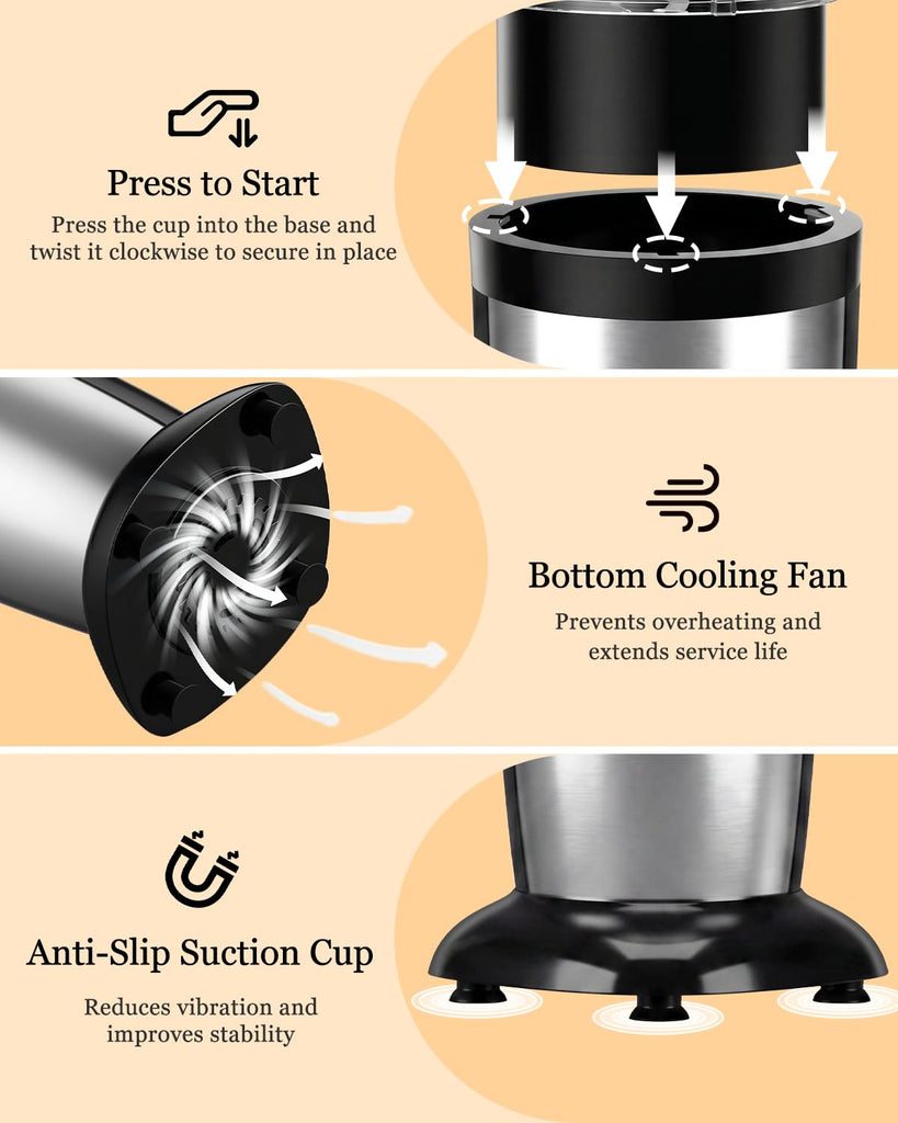 Bullet Blender, Personal Countertop Kitchen Small Smoothie Blender