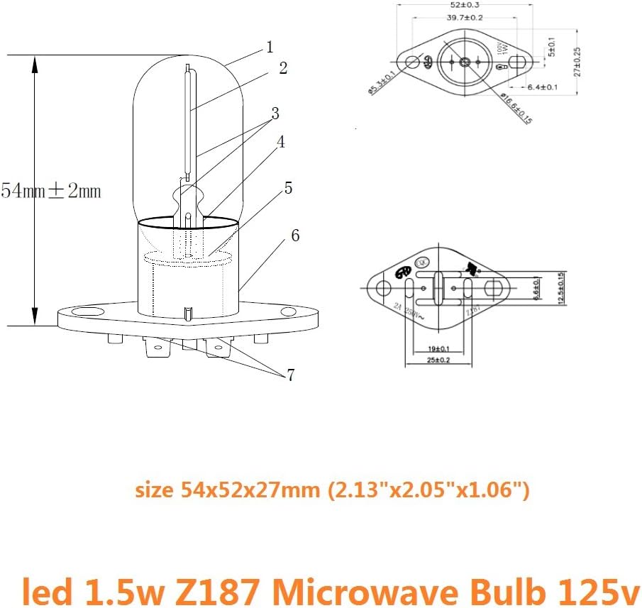 Led Filament Light 1.5w Z187 Microwave Bulb 125v 20w Equivalent Incandescent Lamps for Galanz Refrigerator Microwave