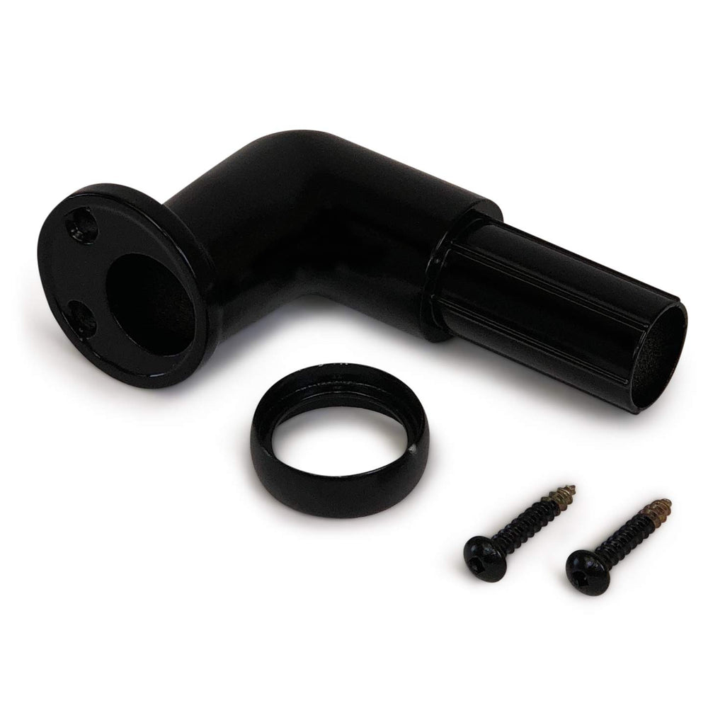 3' Handrail Section with Returns - Satin Black - Easy to Install Stair Hand Rails - USA Made, ADA Compliant Porch