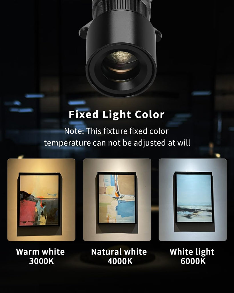 LED Lighting Heads, Spot Light Indoor, 18W Shapeable Light, Track Light Adjustable Aperture Shape for Museum Art