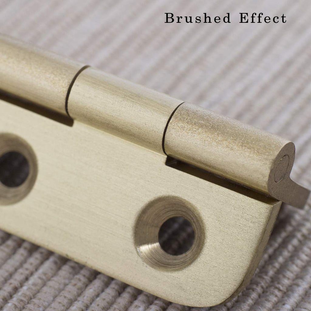 2 Inch Brushed Solid Brass Butt Hinges with Screws, 4 PCS
