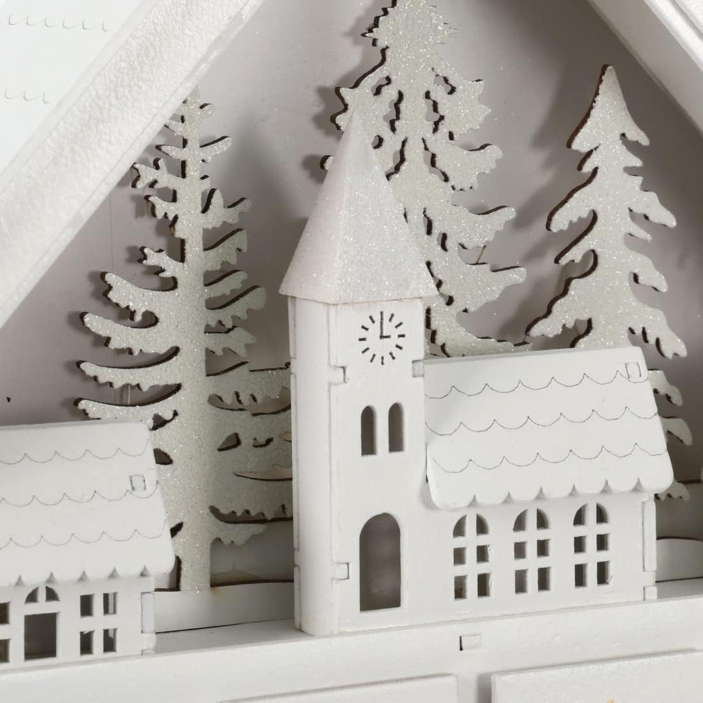 Christmas Wooden Advent Calendar House with 24 Drawers, Countdown to Christmas for Kids, LED Home Decoration, L16.25