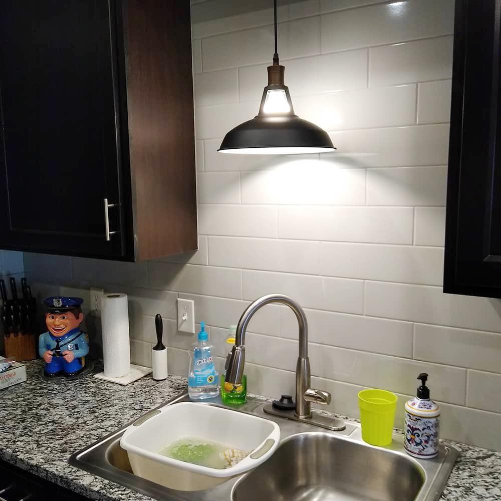 Black Plug-in Pendant Light Metal Barn Lights with On/Off Switch | 197 Inches Cord Renter Friendly Height Adjustable