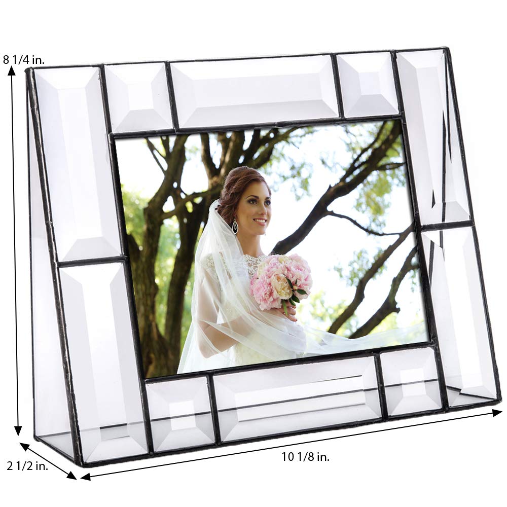 J Devlin Beveled Glass Picture Frame, 5x7 Horizontal, Multicolor
