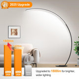 RGB Floor Lamp with 3 Color Temperatures, Ultra Bright 1800LM Smart Arc LED Floor Lamp with Remote Control, Music Sync