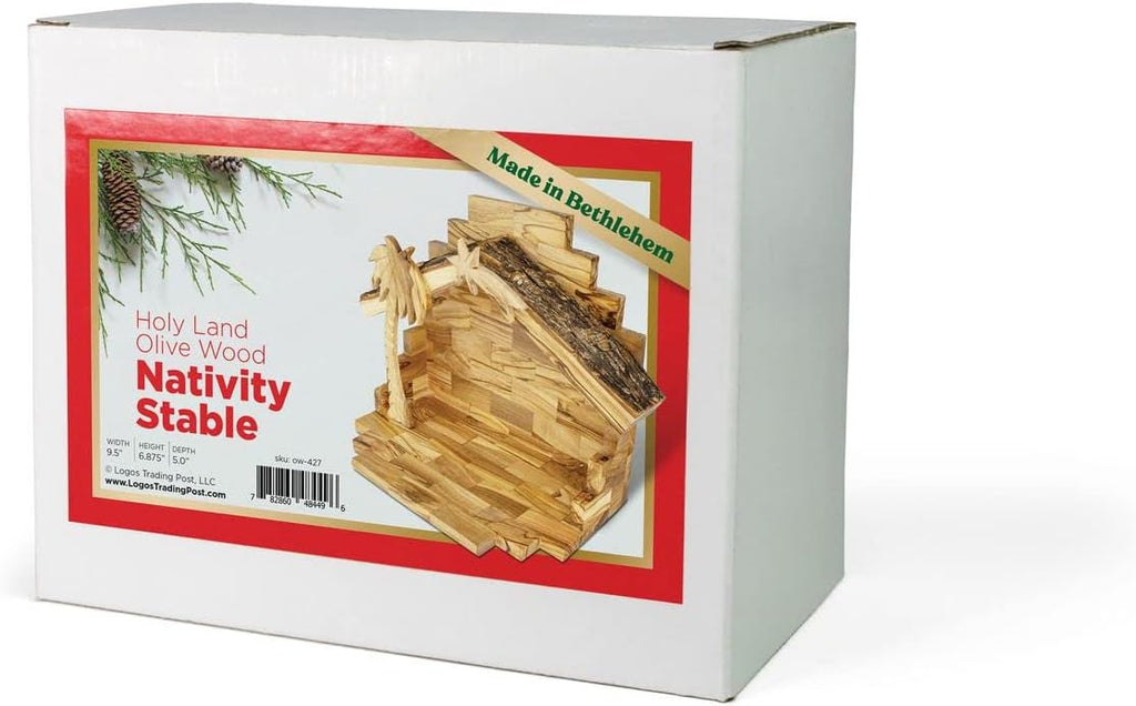 Olive Wood Nativity Set from Bethlehem - Intricately Hand Carved Wooden Nativity Set from the Holy Land with Small