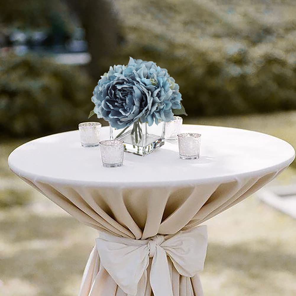 Artificial Hydrangea, Peony & Rose Silk Flowers with Vase - Faux Floral Arrangements & Table Decor