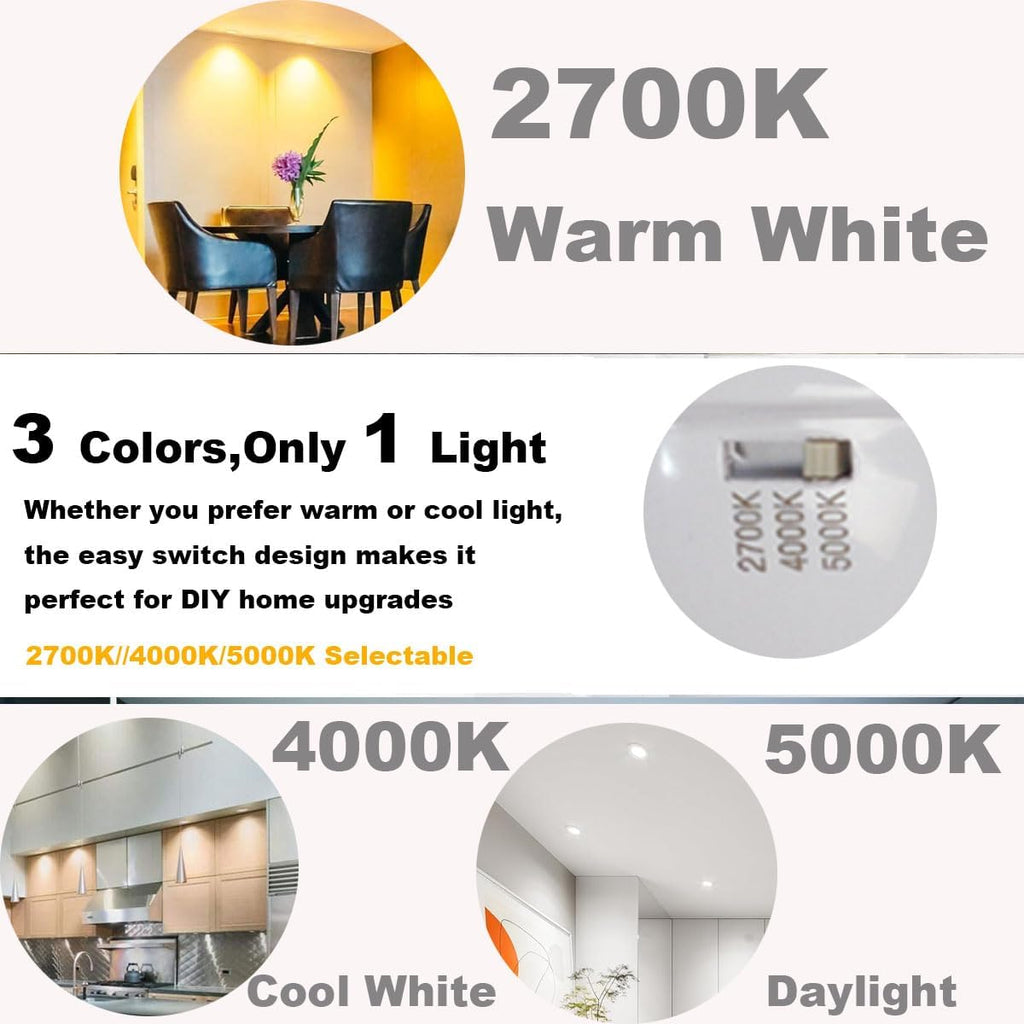 10 Pack 3CCT BR20 LED Bulb, Warm White 2700K LED Dimmable 4000K 5000K BR20 50 Watt 60W Replacement 8W Floodlight LED