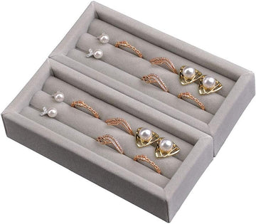 Small Jewelry Tray, Ring Organizer, Velvet Jewelry Display Tray, Stackable Jewelry Organizer Trays, Jewelry - Set of 2