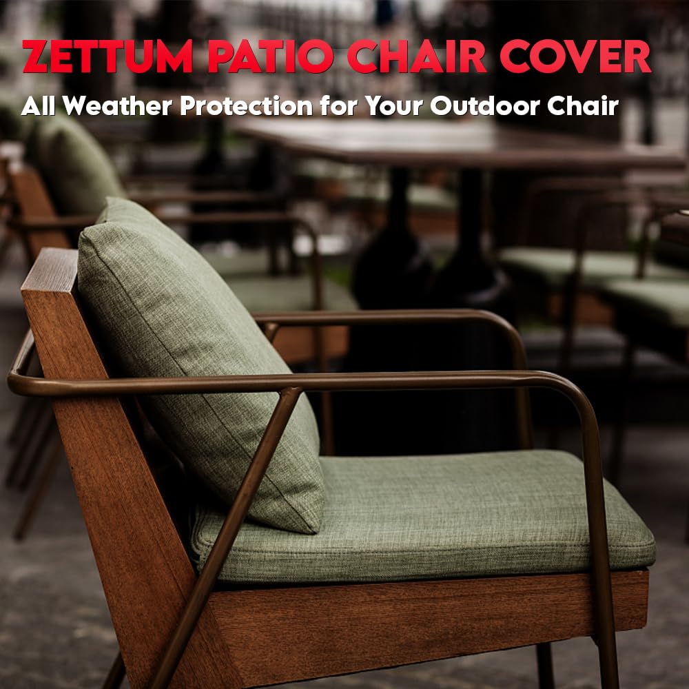 2 Pack - 600D Outdoor Chair Cover Waterproof & Heavy Duty, Lawn Lounge Furniture Cover for Wicker, Swivel, Rocking