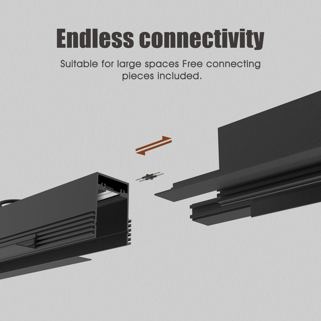 2 Pack 3.3FT Magnetic Track Rail, 24V Recessed Low Voltage Lighting
