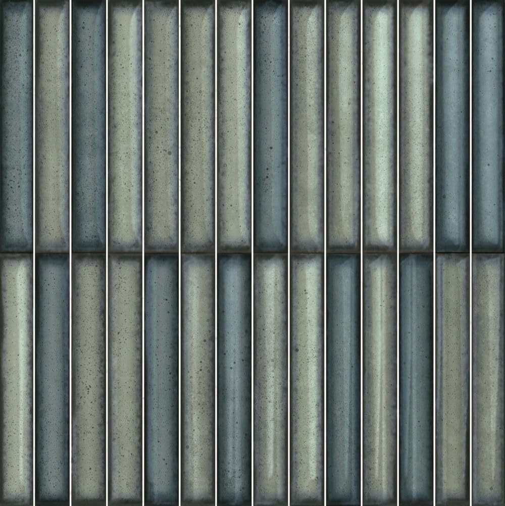 Ratsu Kit-Kat 4.5 in. x 9 in. Fluted Kit-Kat Porcelain Wall Tile (6.86 Sq. Ft. / Case) (Wear Green, Carton)