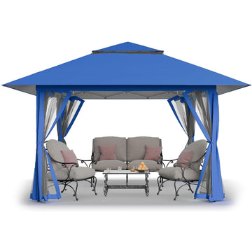 13x13 Pop Up Gazebo, Outdoor Canopy Tent, Blue