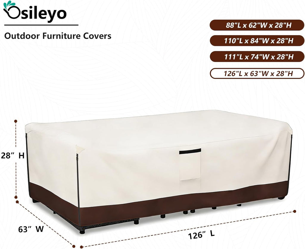 Patio Furniture Covers Waterproof,600D Heavy Duty Patio Cover for 6/7/8 PCS Sets Sectional Sofa Couch Dining Rocking