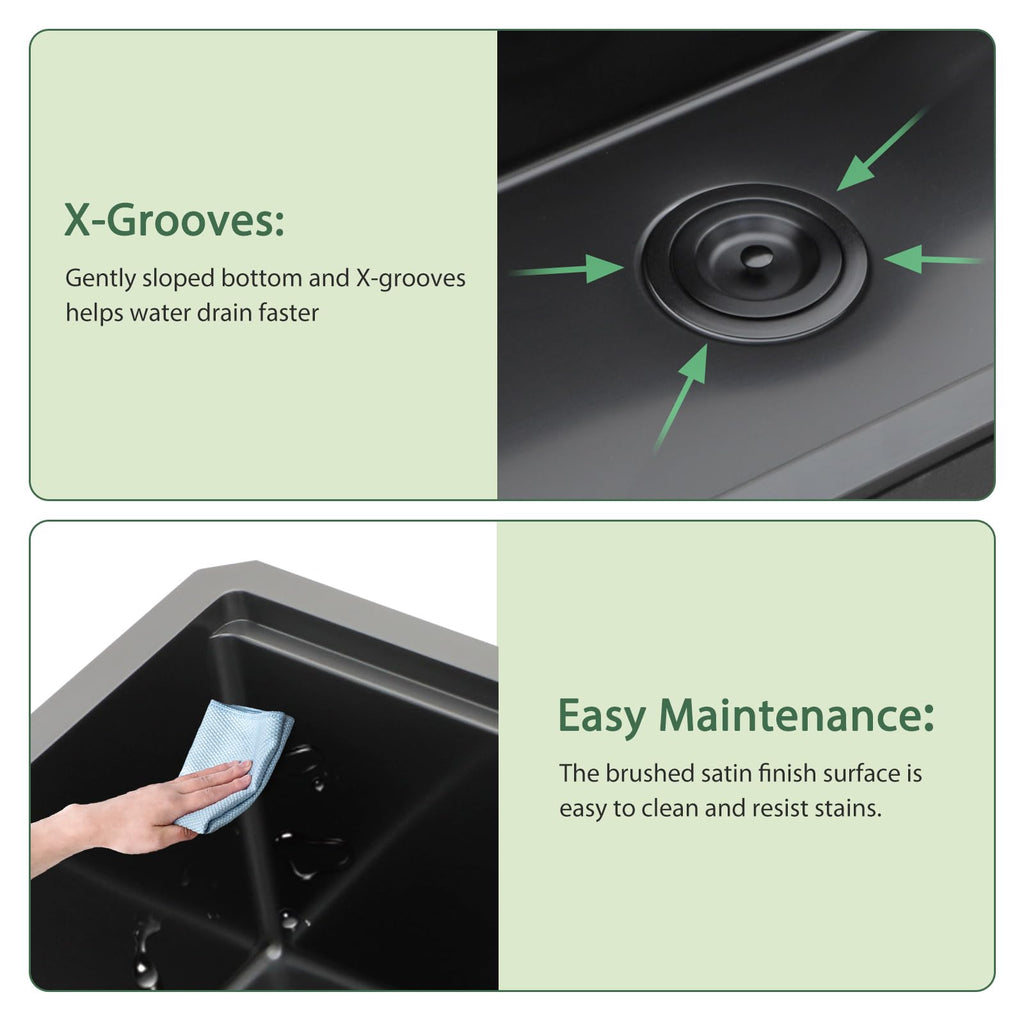 33 Inch Black Undermount Workstation Kitchen Sink with Accessories