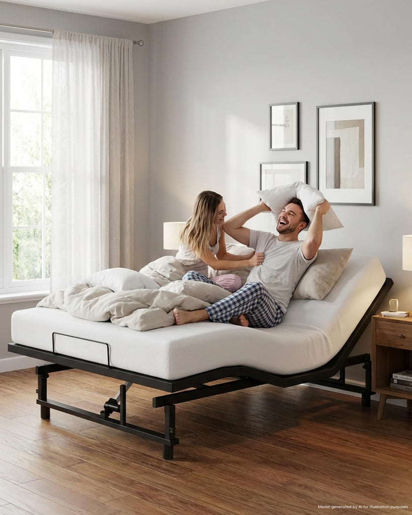 Queen Adjustable Bed Frame with Quiet Motor Wireless Remote, Easy Assembly
