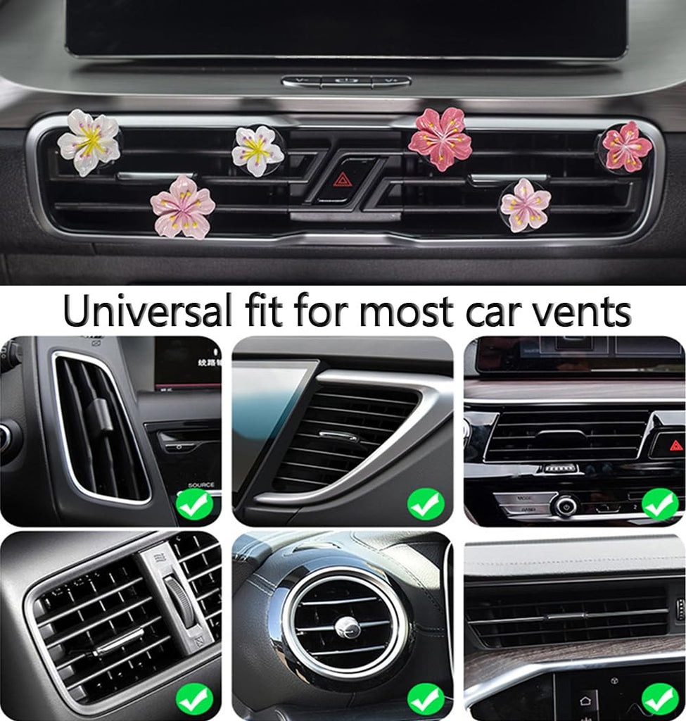 Cute Car Air Fresheners Vent Clips 6 PCS, Flower Air Vent Clips Pink Car Accessories Interior Aesthetic Women