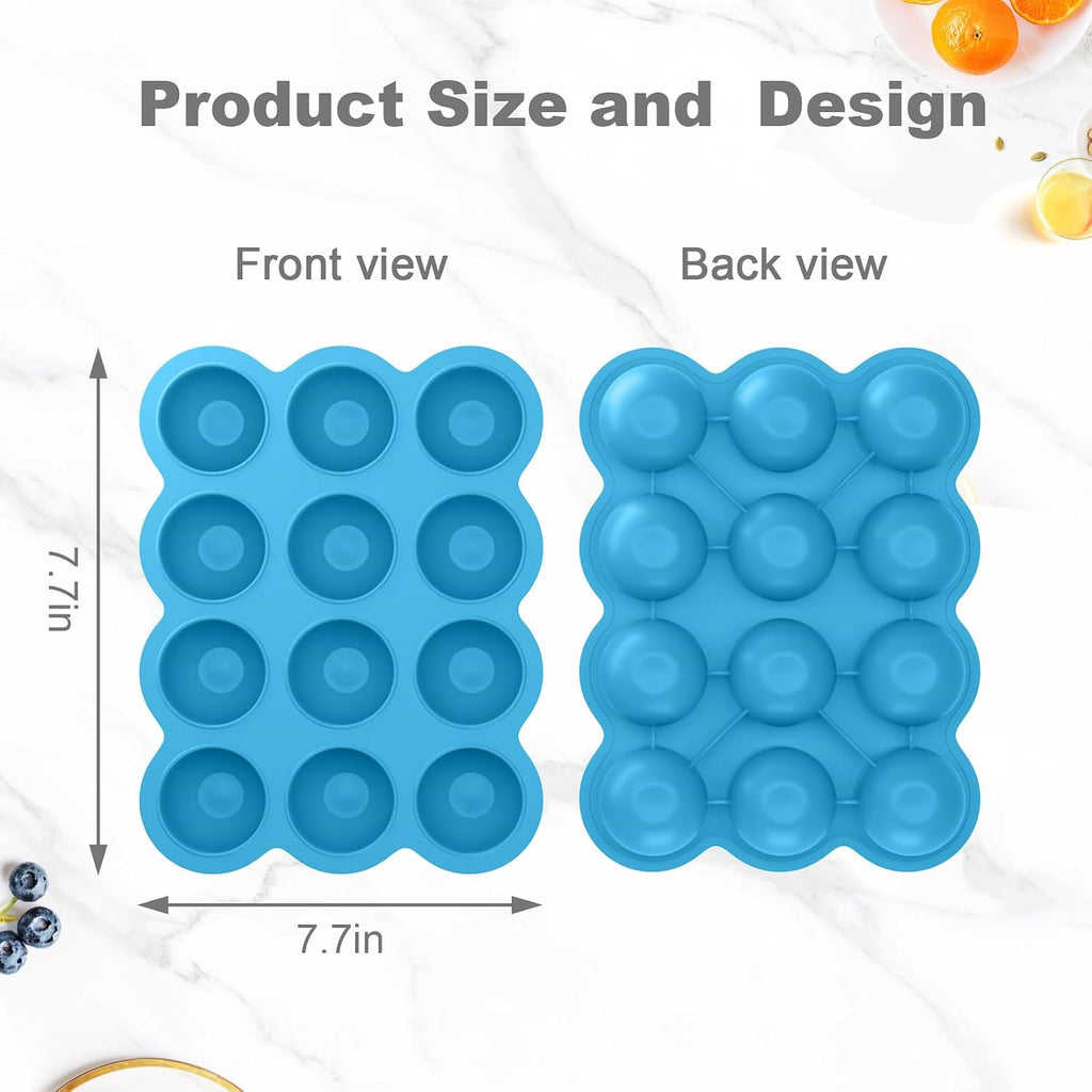 Food Storage Container, 12 Portions x 2.5oz - BPA Free Silicone Freezer Tray with Clip-On Lid for Breast Milk