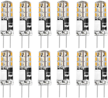 G4 LED Light Bulbs G4 Bi-Pin Base 1.5W (Equivalent to 20W Halogen Bulb) AC/DC 12V Warm White 3000K LED Bulbs