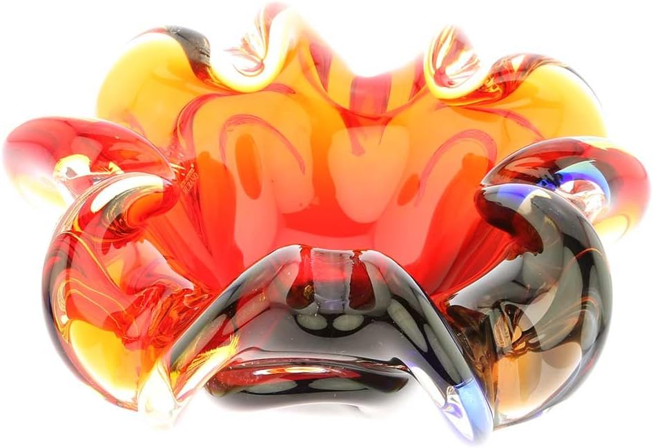 Sommerso Centerpiece Bowl - Red Blue Amber - Set of 2