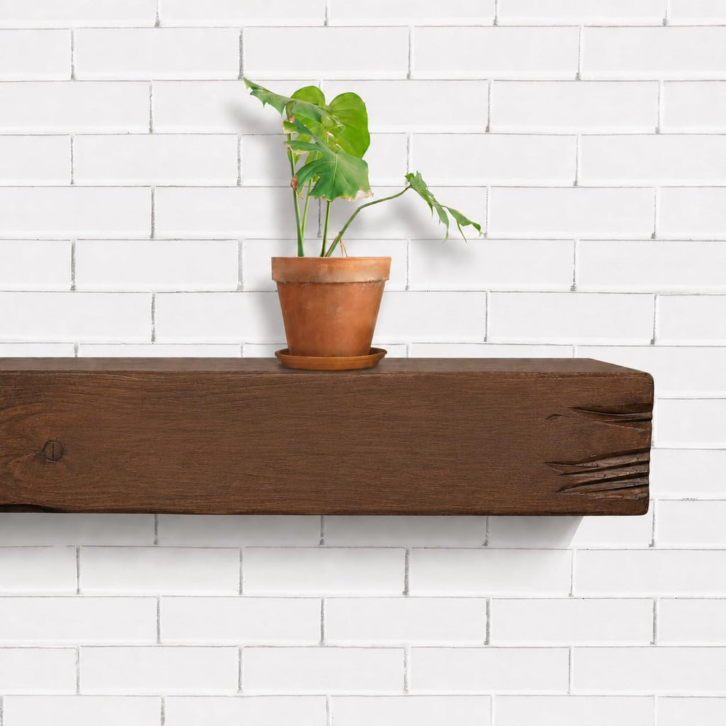 Fireplace Mantel, Distressed, Rustic, Floating Shelf, Modern, Real Wood. (60Lx6Hx8D, Provincial)