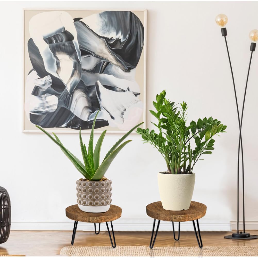 Plant Stand Indoor Outdoor, Wooden plant Stool, Mid Century Plant Stand for Indoor Plants, Wood Modern Plant Holder