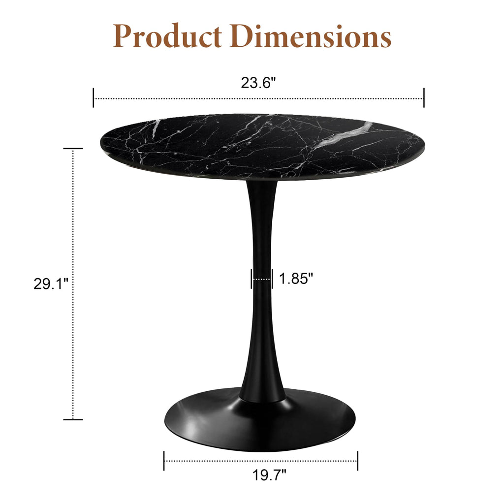 Round Table, Modern Dining Table, MDF Top and Steel Base Tulip Round Kitchen Table, Kitchen Table, Mid Century Coffee