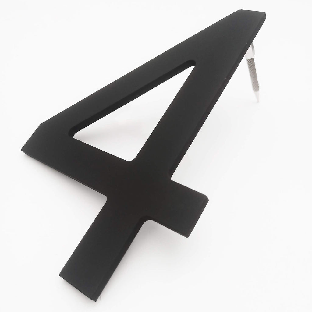 8 Inch High Modern House Numbers - Floating Stainless Steel Home Address Number, Easy to Install, Black