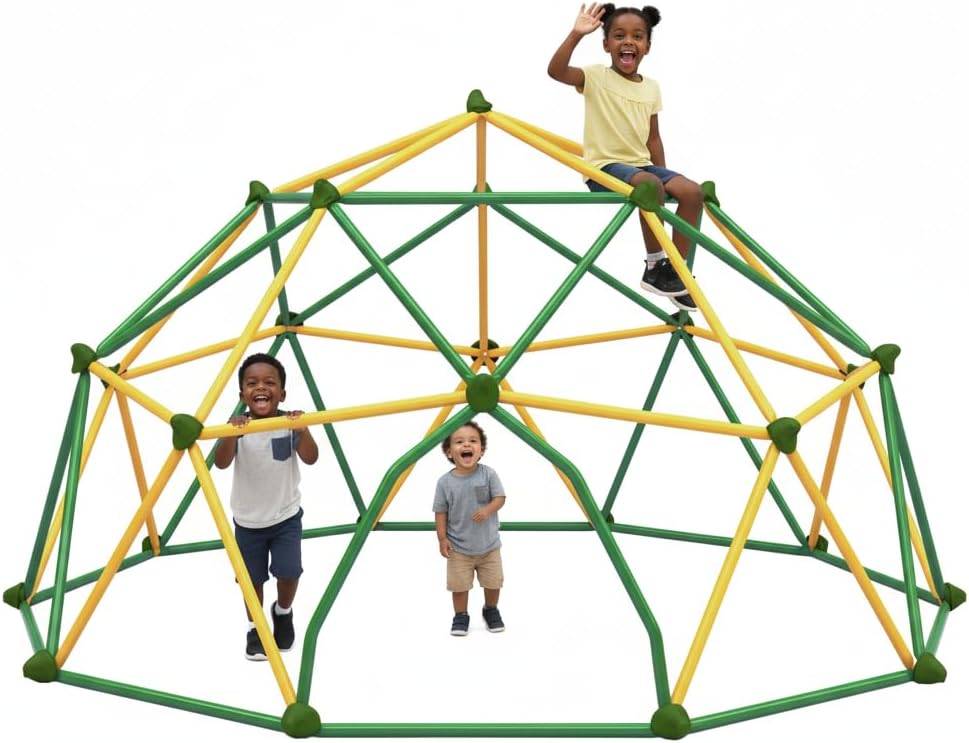 12 FT Climbing Dome for Kids 3-10, Outdoor Play Equipment Supporting 1000 lbs, Anti-Rust Jungle Gym, Easy Assembly